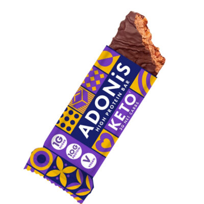 Barrette keto croccanti al doppio cioccolato ad alto contenuto proteico