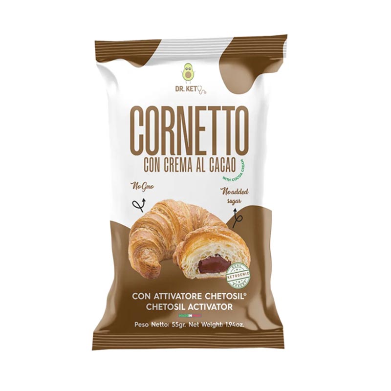 Cornetto Keto ripieno di creama al cacao