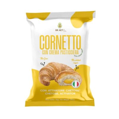 Cornetto Keto ripieno di crema pasticciera